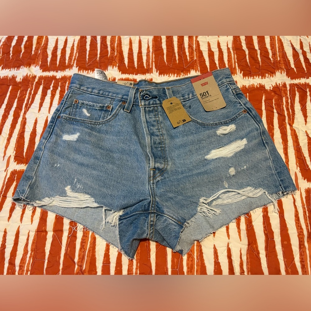 Levi's Blue Jean Shorts Distressed Cut-Off Style